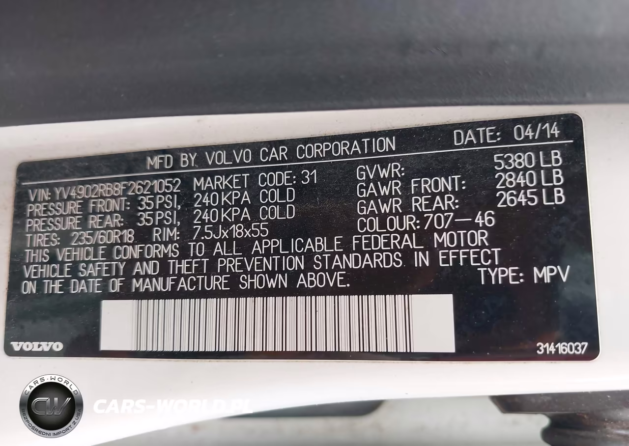 2015 Volvo Xc60 T6 VIN:YV4902RB8F2621052 - 9