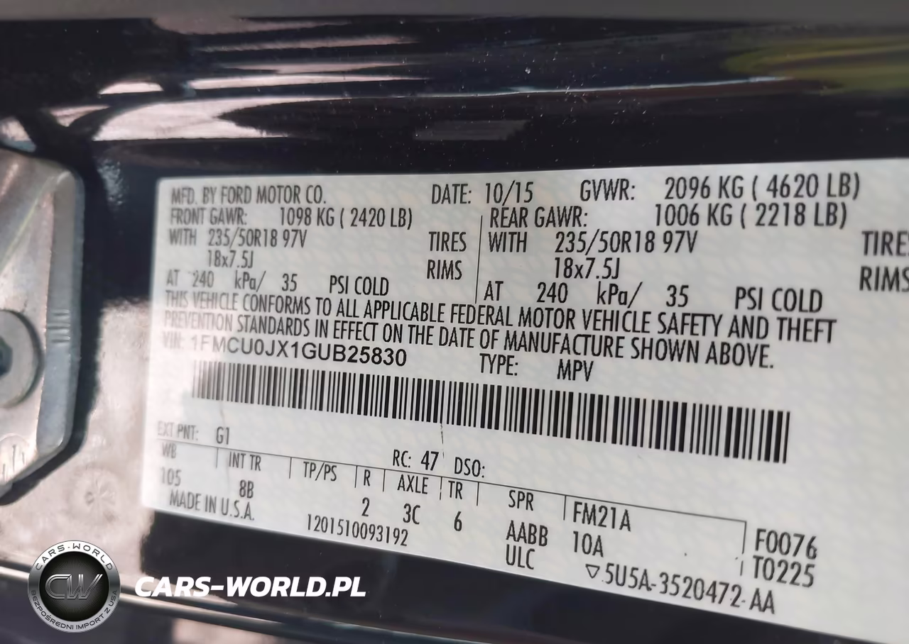 2016 Ford Escape Titanium VIN:1FMCU0JX1GUB25830 - 9