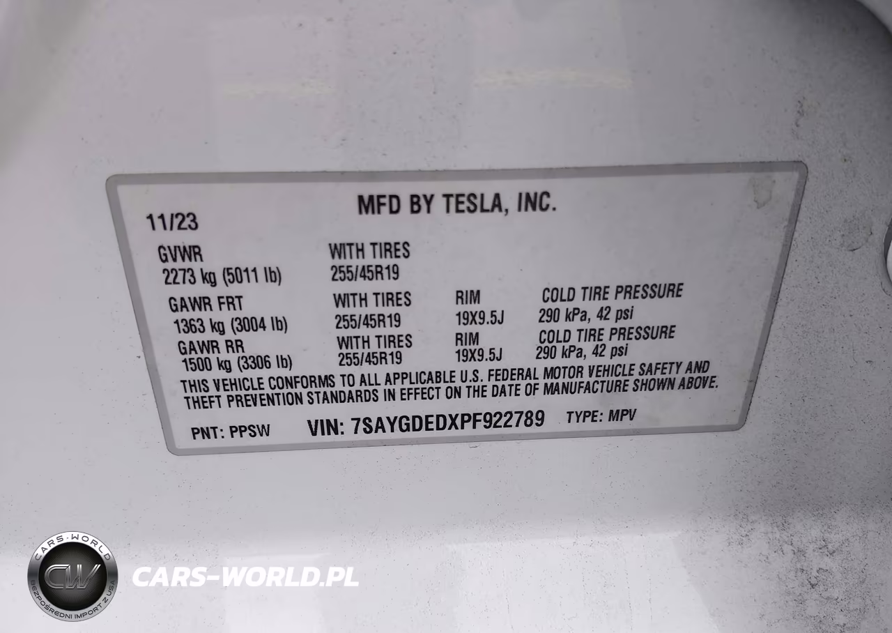 2023 Tesla Model Y Rwd VIN:7SAYGDEDXPF922789 - 9