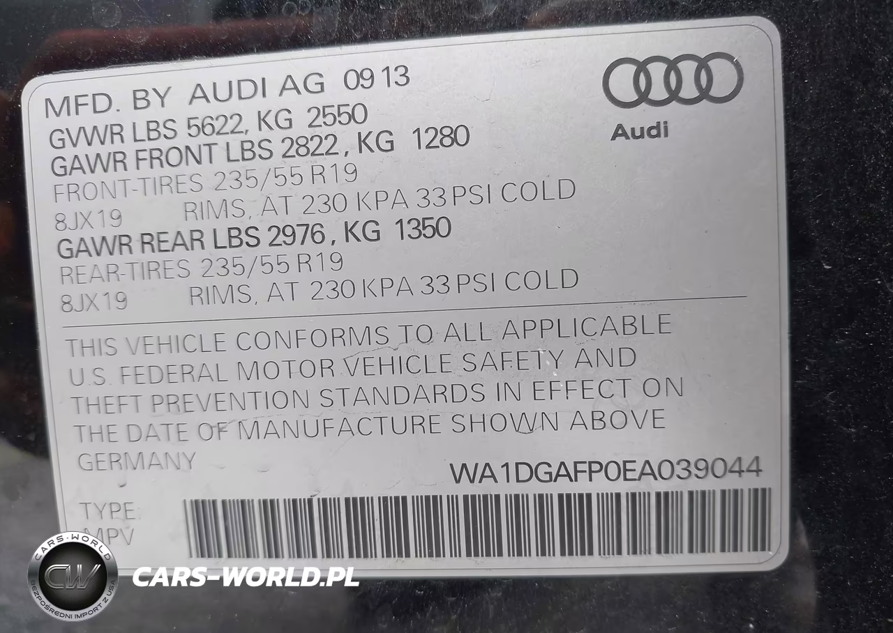 2014 Audi Q5 3.0T Premium Plus VIN:WA1DGAFP0EA039044 - 9