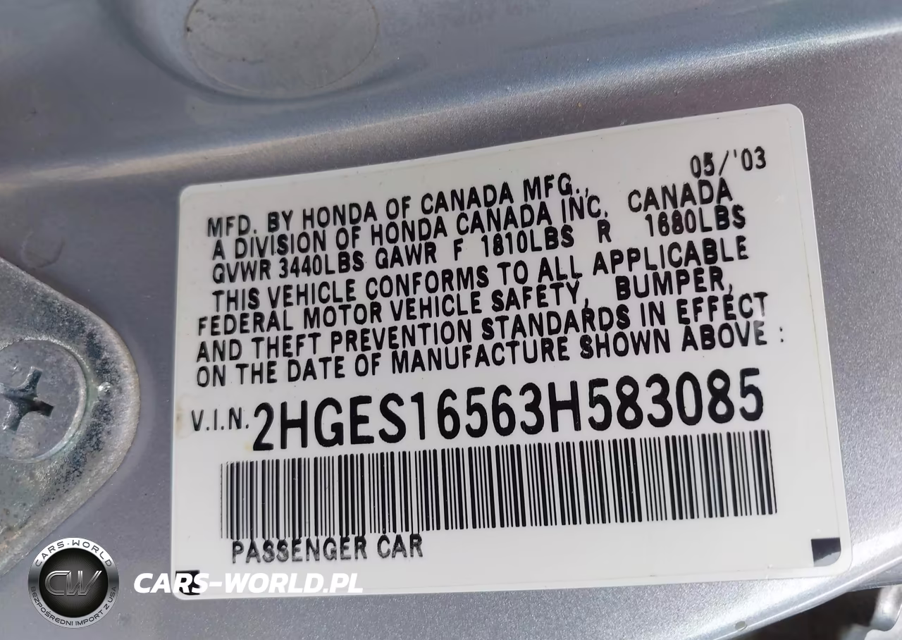 2003 Honda Civic Lx VIN:2HGES16563H583085 - 9