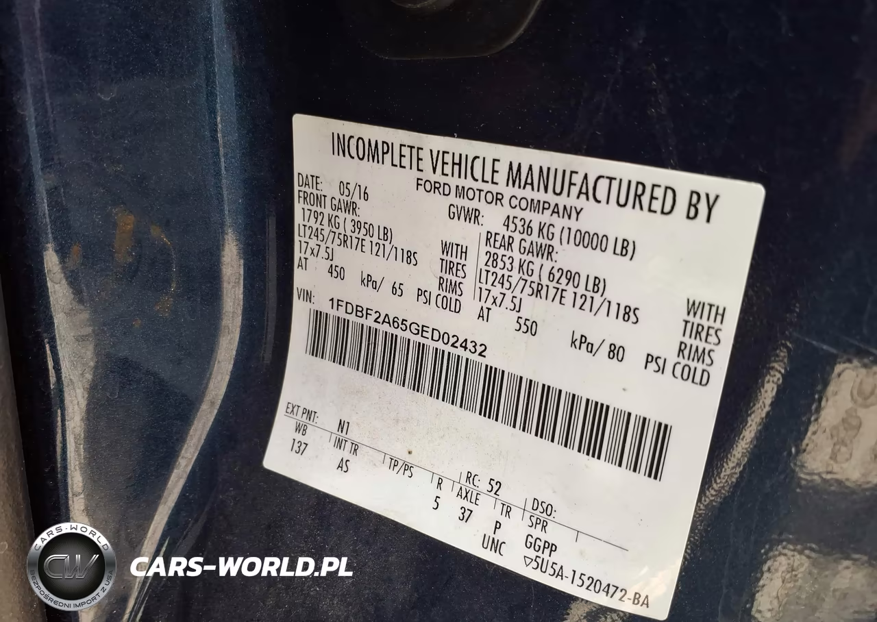2016 Ford F-250 Xl VIN:1FDBF2A65GED02432 - 9