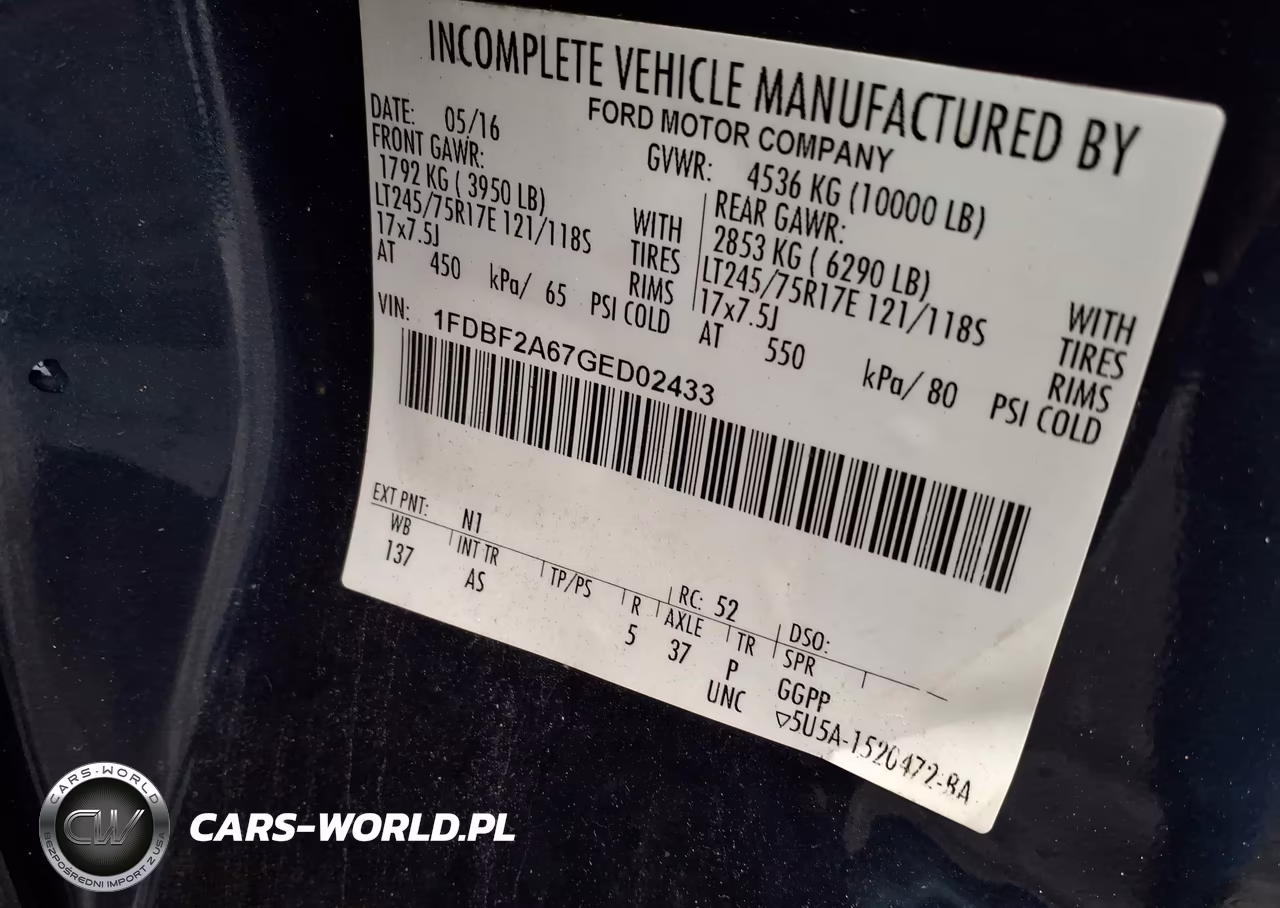 2016 Ford F-250 Xl VIN:1FDBF2A67GED02433 - 9