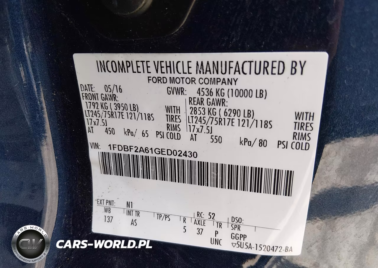 2016 Ford F-250 Xl VIN:1FDBF2A61GED02430 - 9