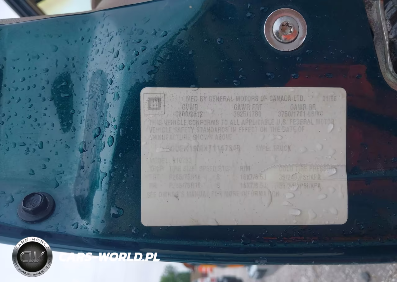 1996 Chevrolet Gmt-400 K1500 VIN:2GCEK19MXT1147348 - 9
