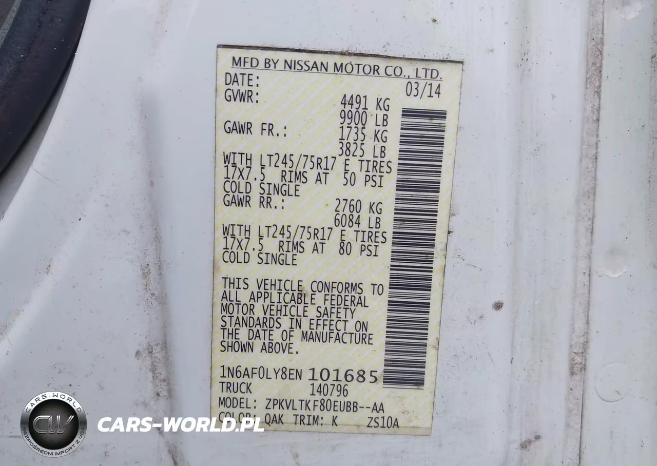2014 Nissan Nv Cargo Nv2500 Hd S V8-Sv V8 VIN:1N6AF0LY8EN101685 - 9