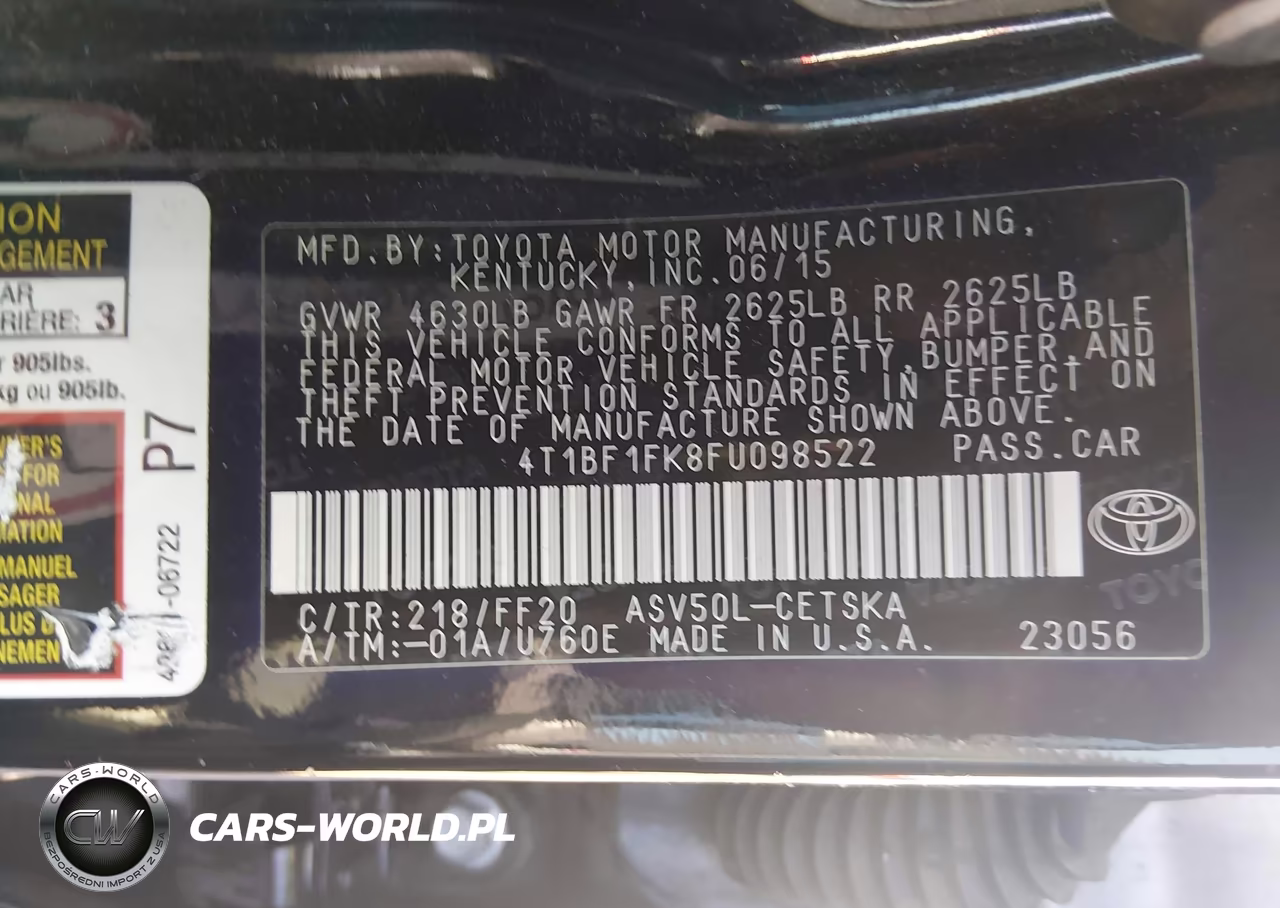 2015 Toyota Camry Se VIN:4T1BF1FK8FU098522 - 9
