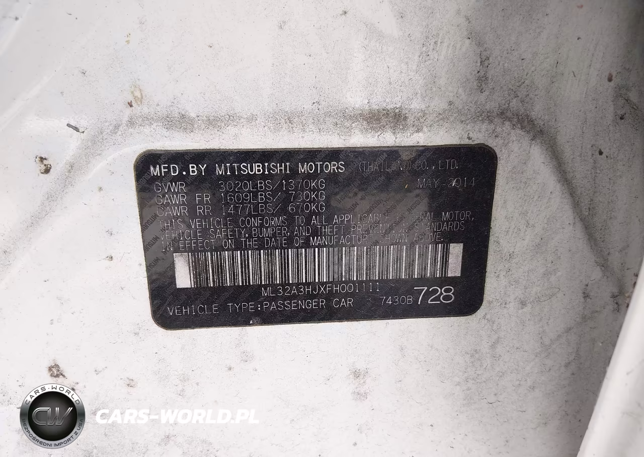 2015 Mitsubishi Mirage De VIN:ML32A3HJXFH001111 - 9