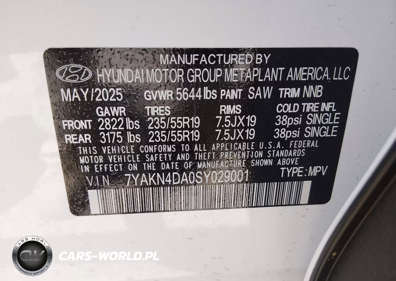 2025 Hyundai Ioniq 5 Sel VIN:7YAKN4DA0SY029001 - 9