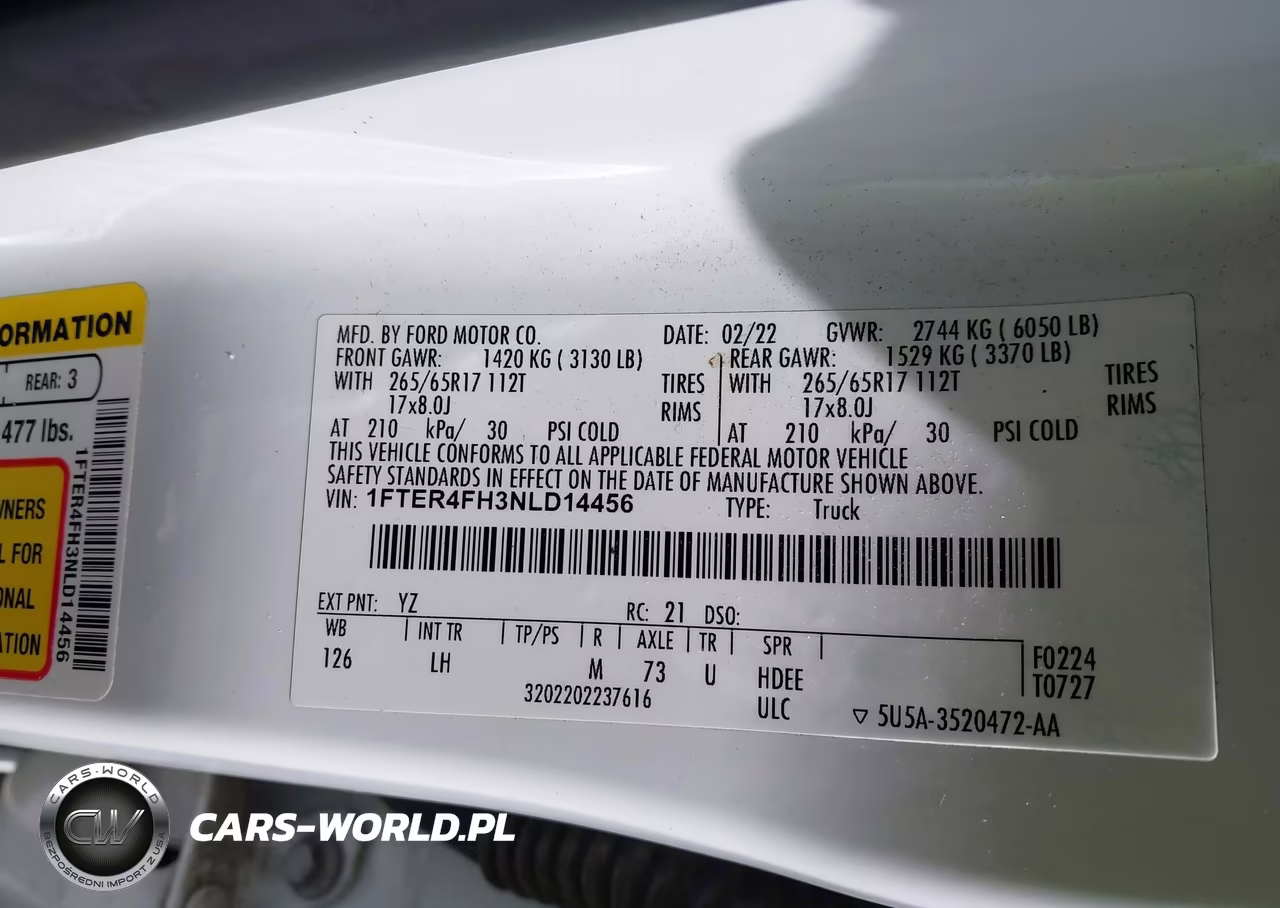 2022 Ford Ranger Xlt VIN:1FTER4FH3NLD14456 - 9