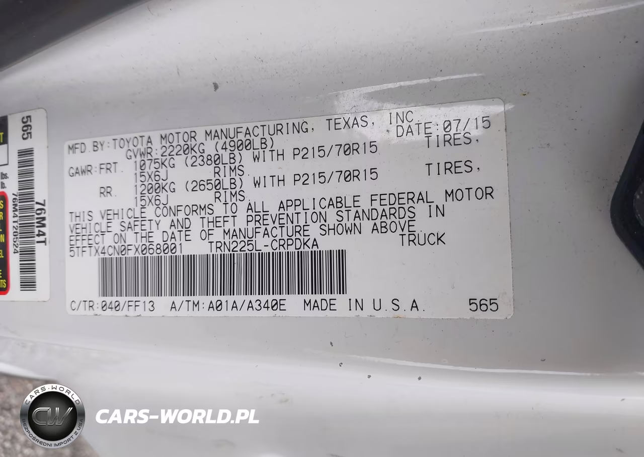 2015 Toyota Tacoma VIN:5TFTX4CN0FX068001 - 9