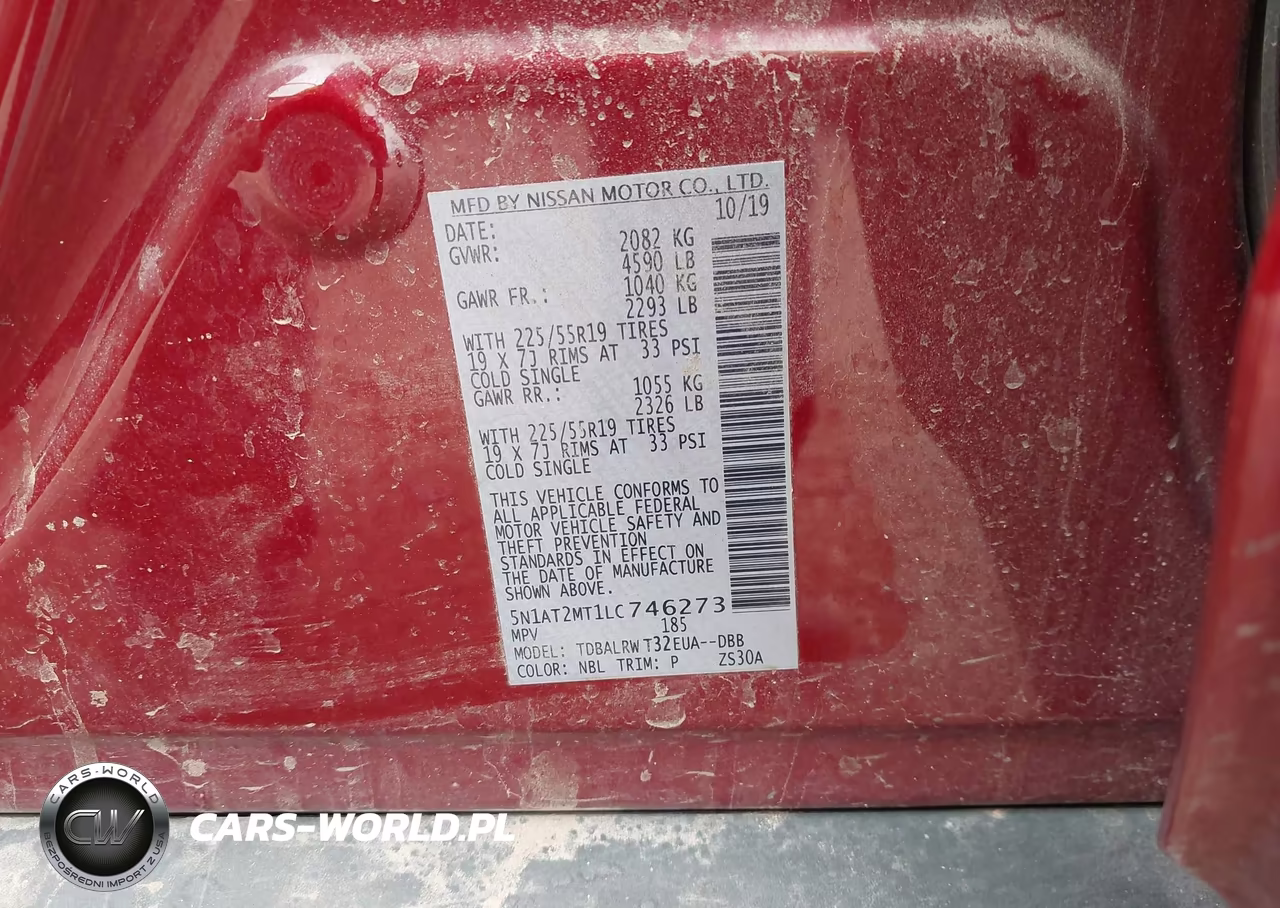 2020 Nissan Rogue Sl Fwd VIN:5N1AT2MT1LC746273 - 9