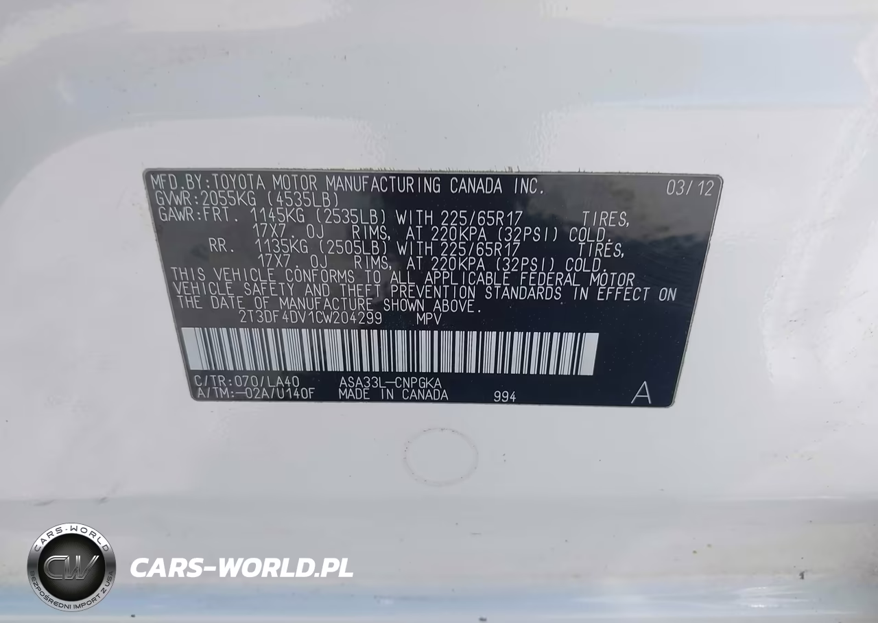 2012 Toyota Rav4 Limited VIN:2T3DF4DV1CW204299 - 9