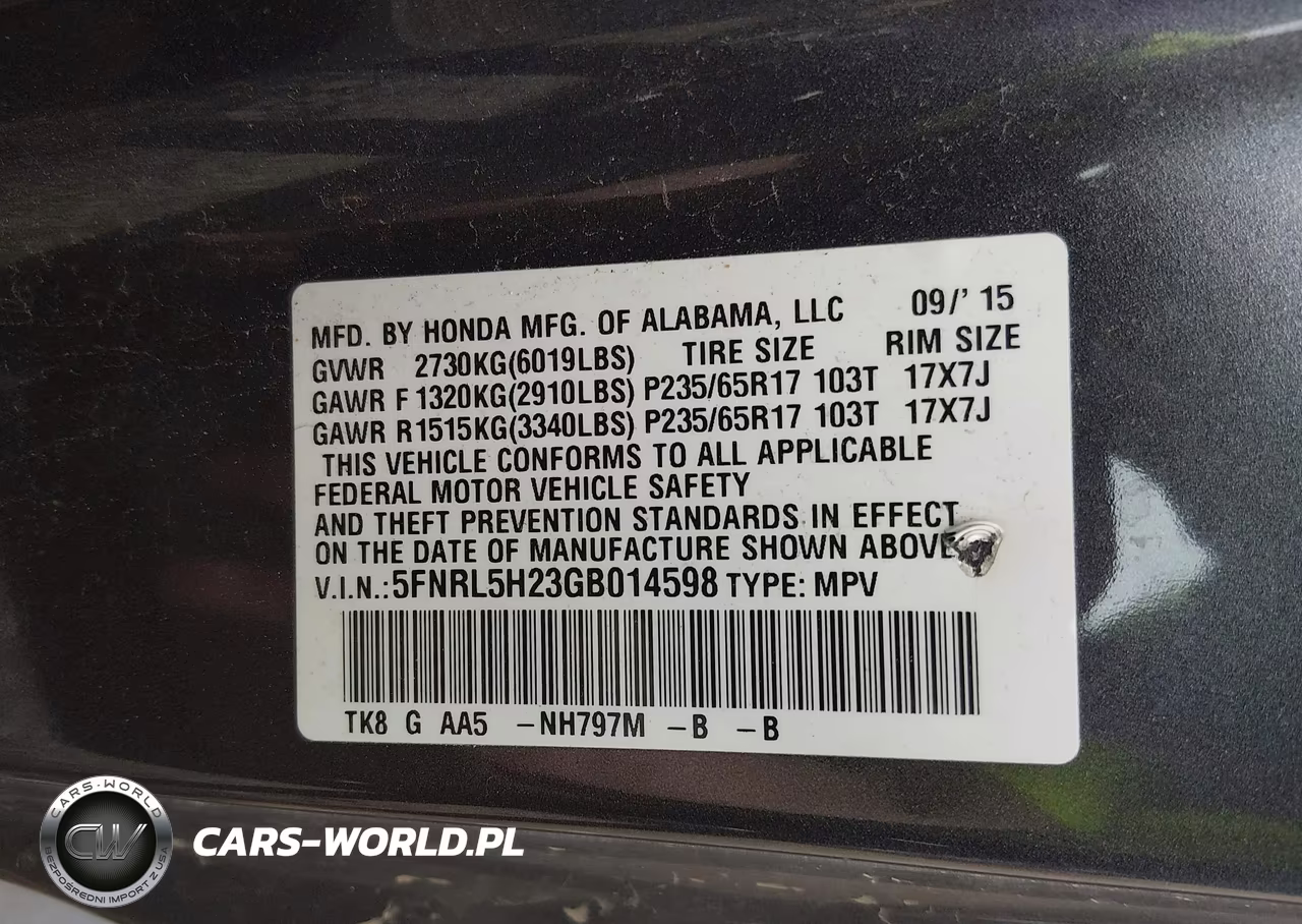 2016 Honda Odyssey Lx VIN:5FNRL5H23GB014598 - 9