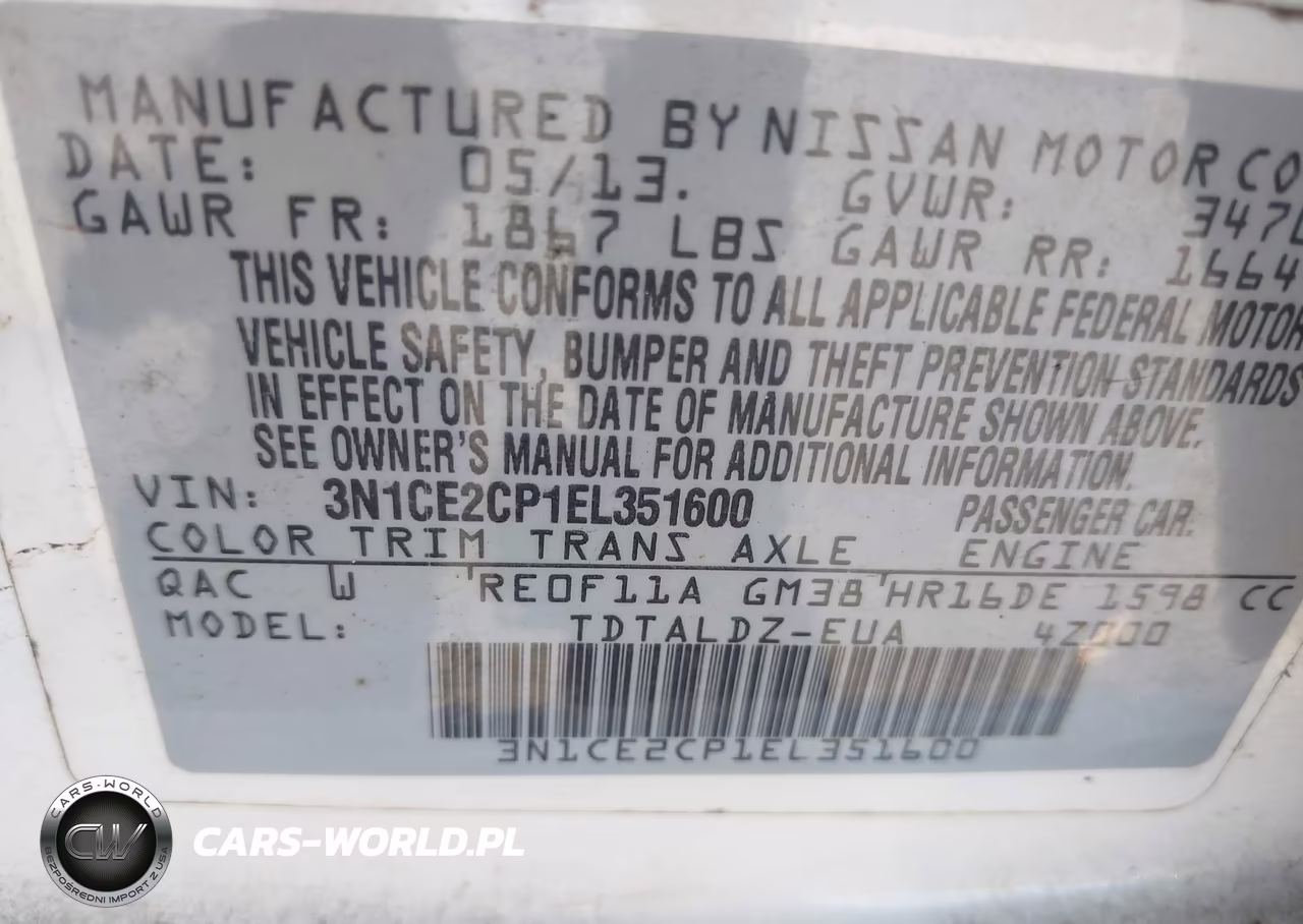 2014 Nissan Versa Note Sv VIN:3N1CE2CP1EL351600 - 9