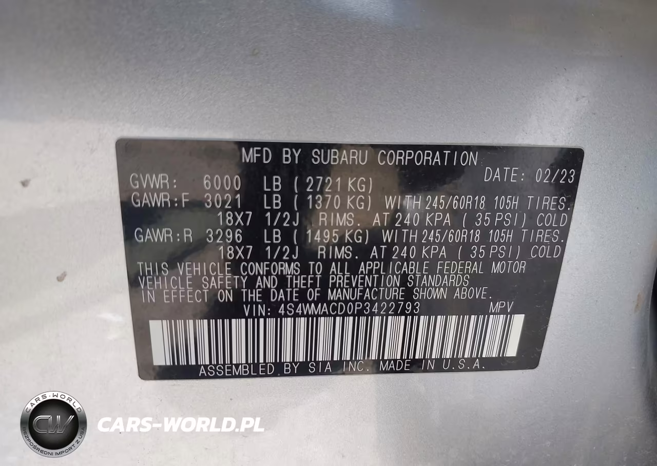2023 Subaru Ascent Premium 8-Passenger VIN:4S4WMACD0P3422793 - 9