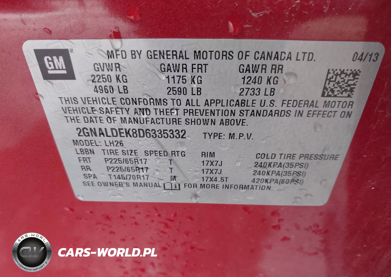 2013 Chevrolet Equinox 1Lt VIN:2GNALDEK8D6335332 - 9
