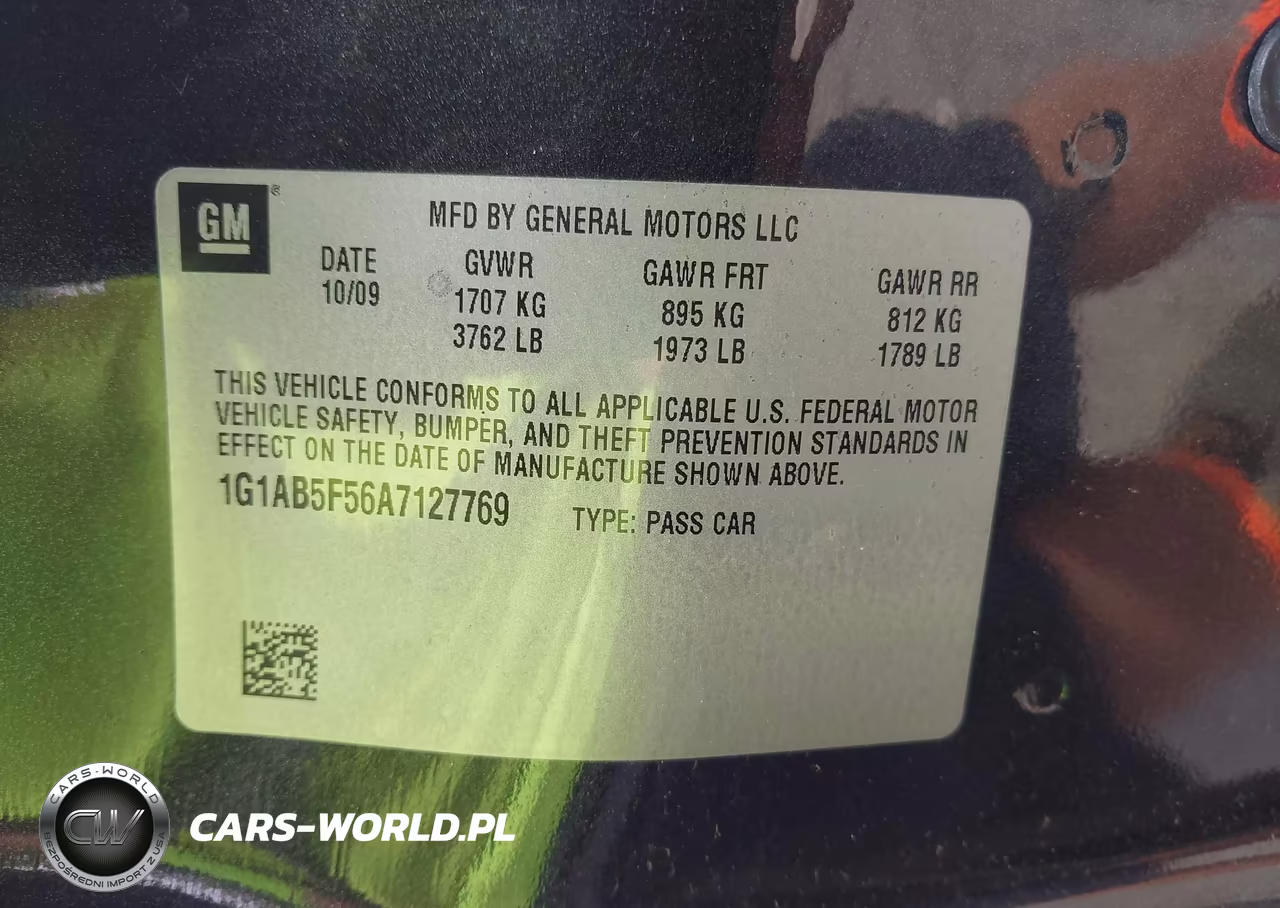 2010 Chevrolet Cobalt Ls VIN:1G1AB5F56A7127769 - 9