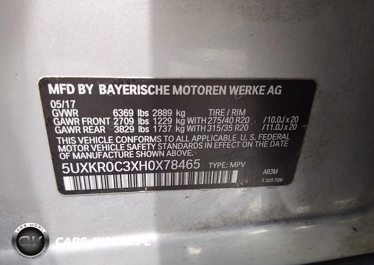 2017 BMW X5 xDrive35I VIN:5UXKR0C3XH0X78465 - 9