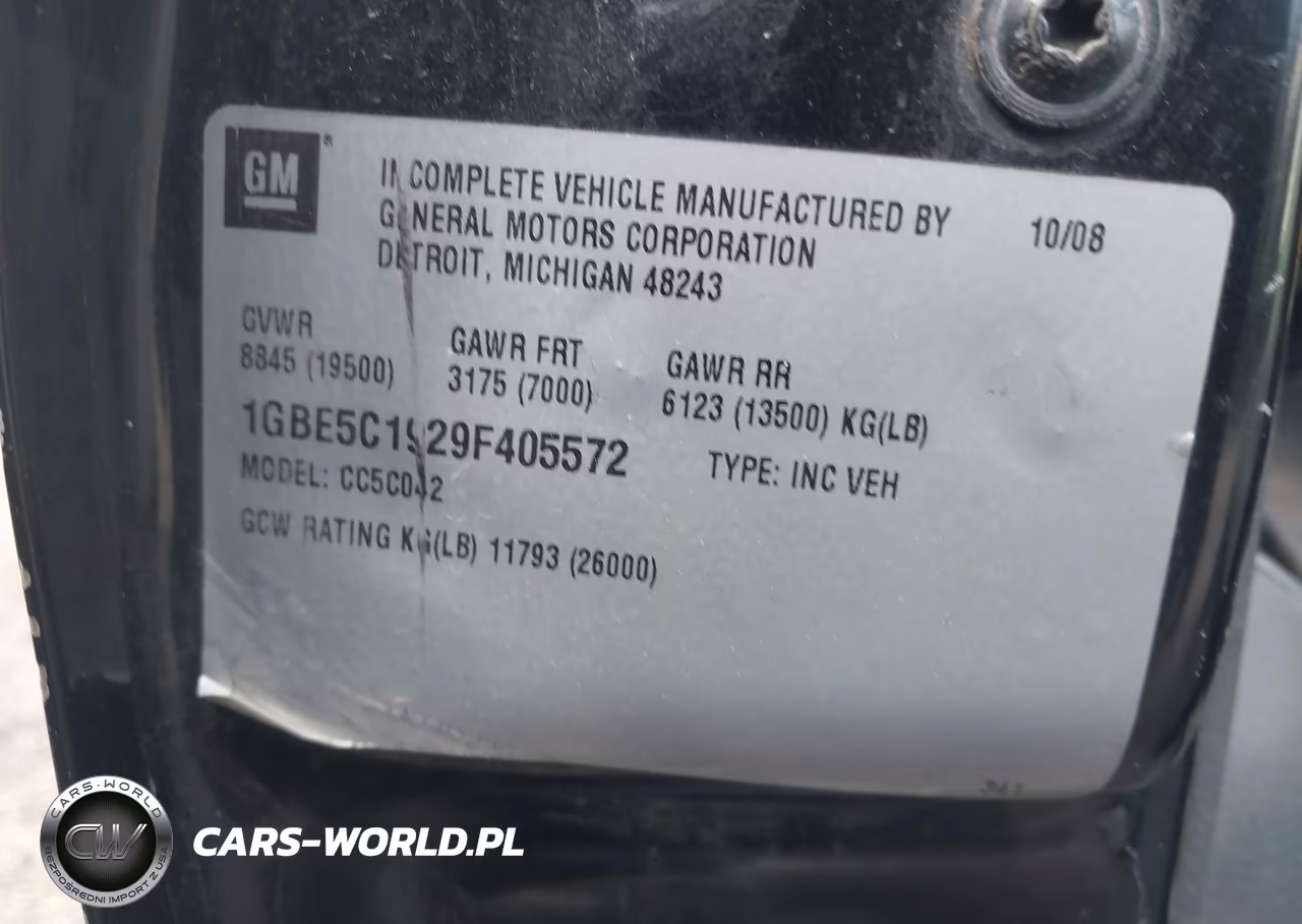 2009 Chevrolet Cc5500 VIN:1GBE5C1929F405572 - 8