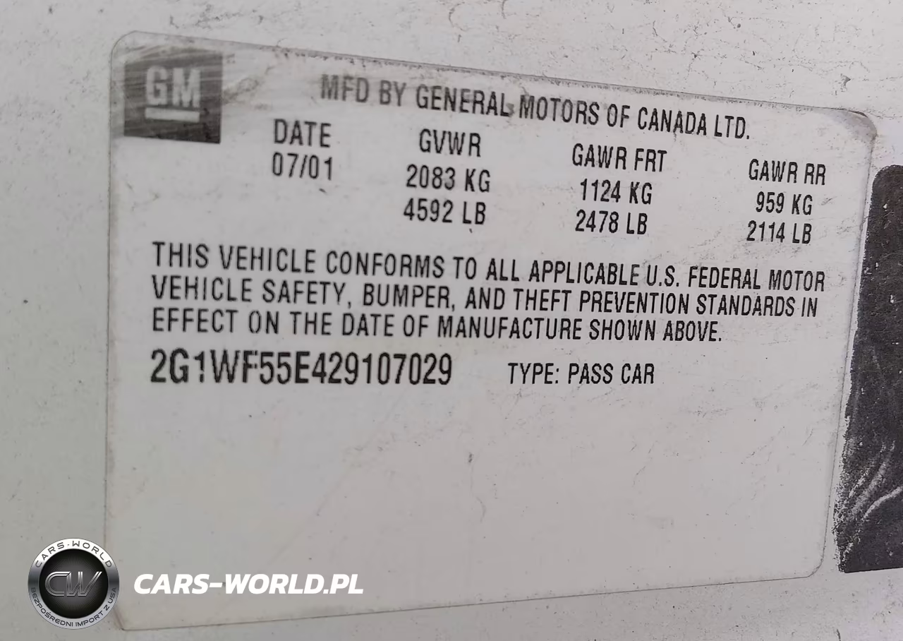 2002 Chevrolet Impala VIN:2G1WF55E429107029 - 9