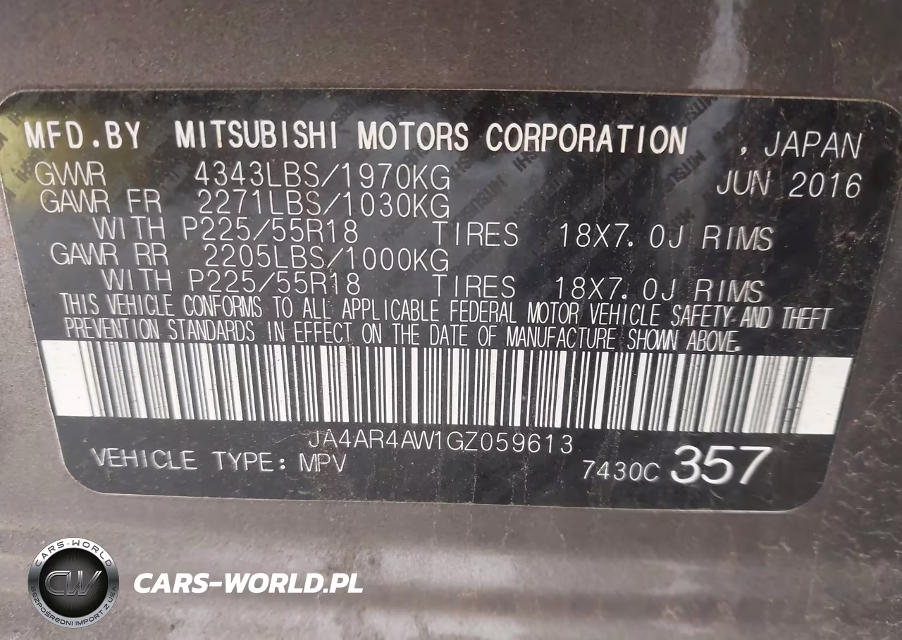 2016 Mitsubishi Outlander Sport 2.4 Gt VIN:JA4AR4AW1GZ059613 - 9