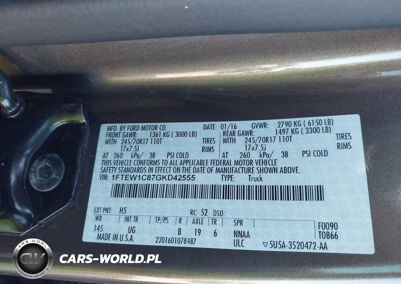 2016 Ford F-150 Xlt VIN:1FTEW1C87GKD42555 - 9