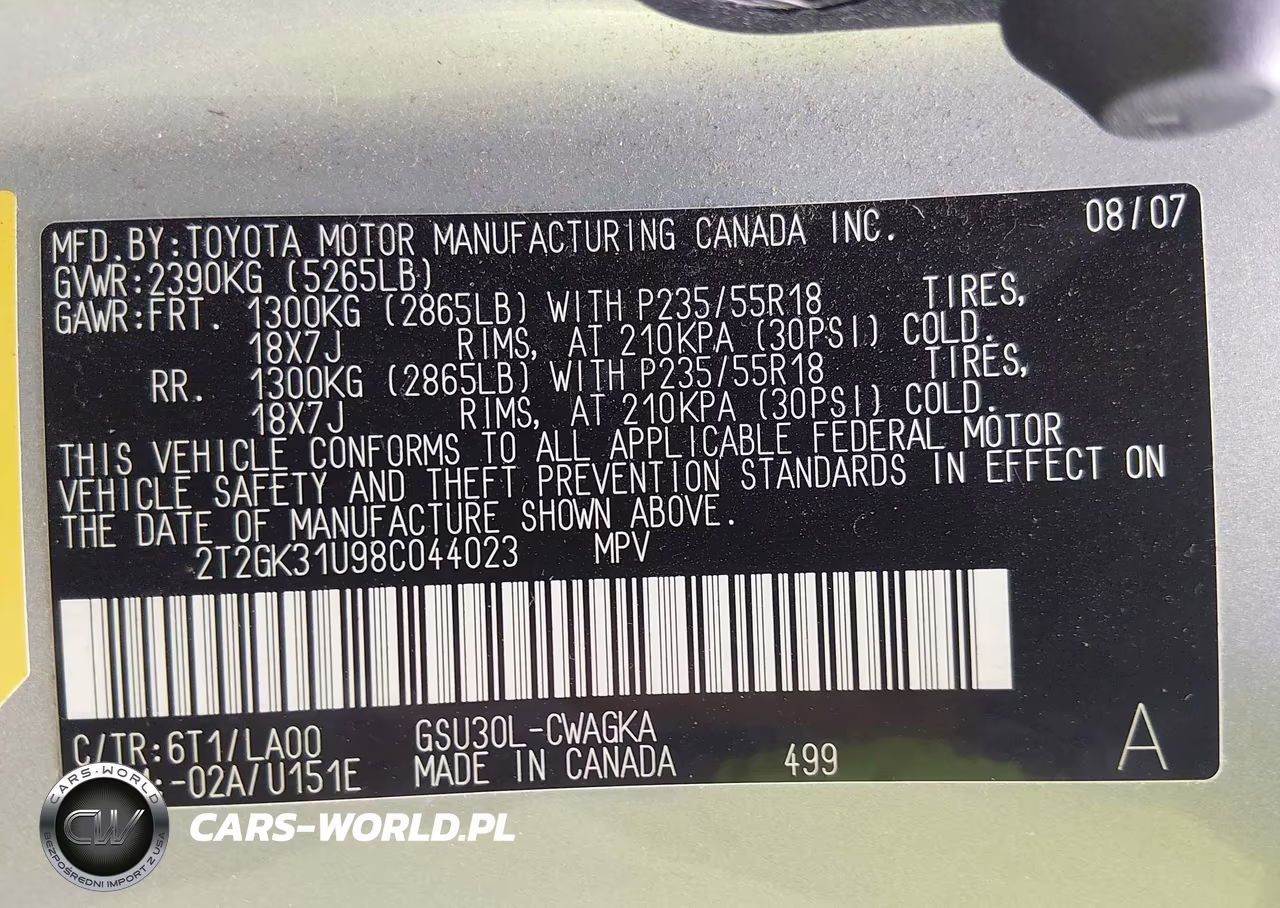 2008 Lexus Rx 350 VIN:2T2GK31U98C044023 - 9