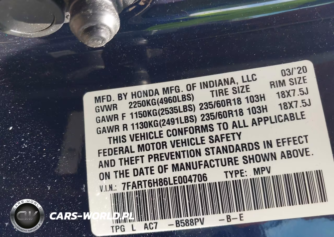 2020 Honda Cr-V Hybrid Ex-L VIN:7FART6H86LE004706 - 9
