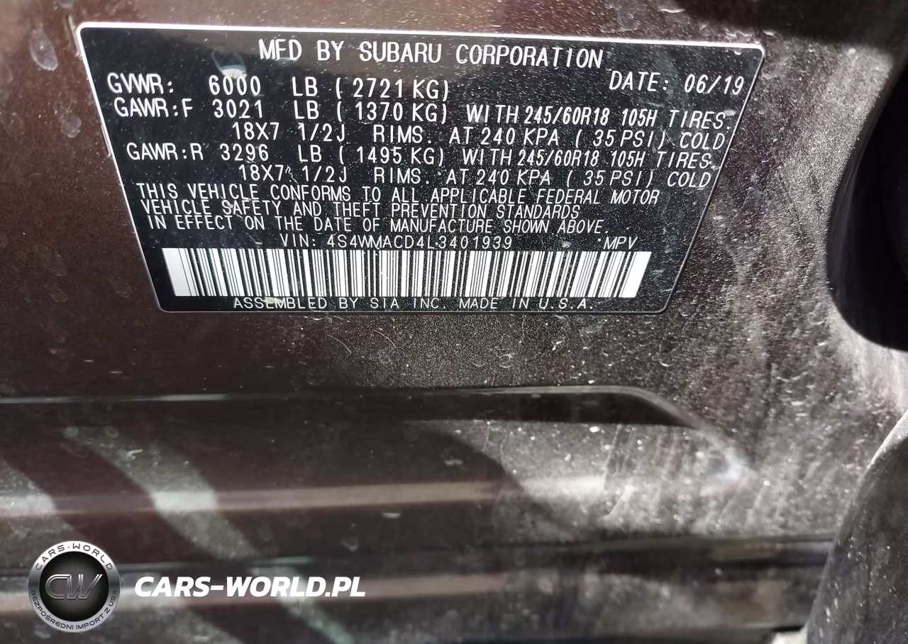 2020 Subaru Ascent Premium VIN:4S4WMACD4L3401939 - 9