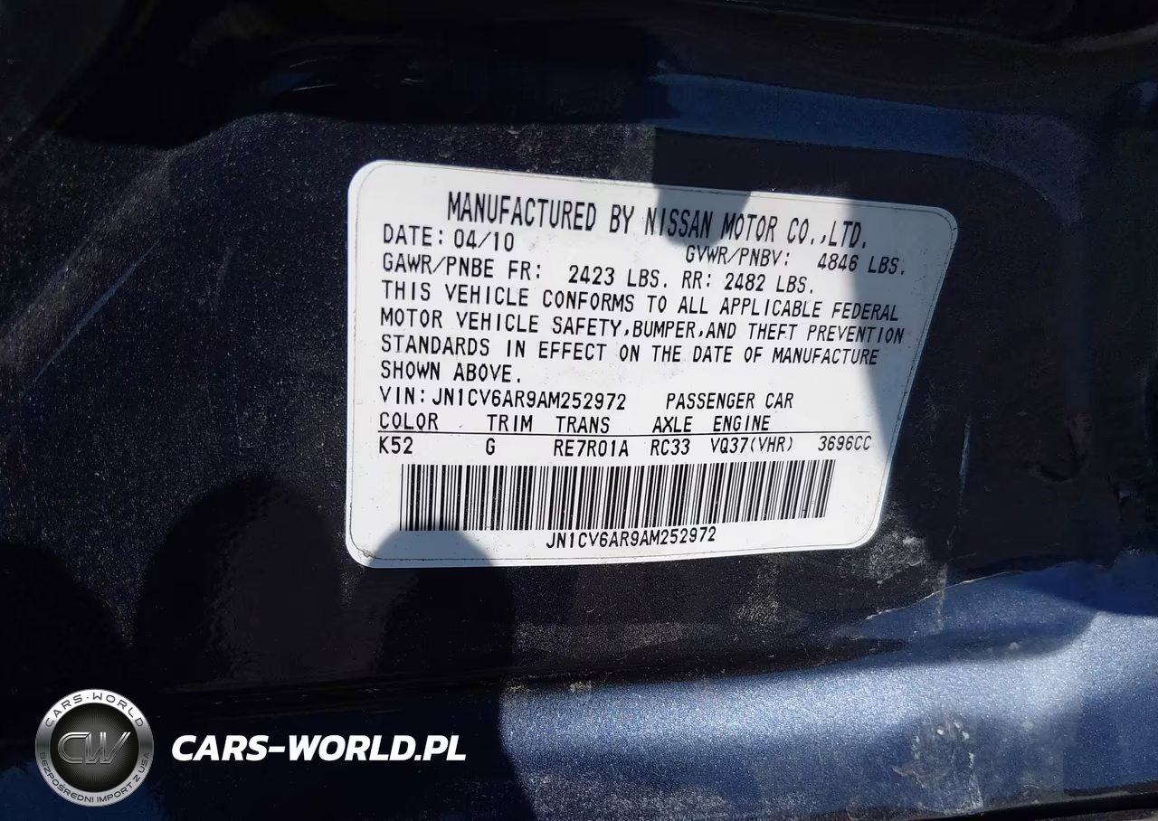 2010 Infiniti G37X VIN:JN1CV6AR9AM252972 - 9