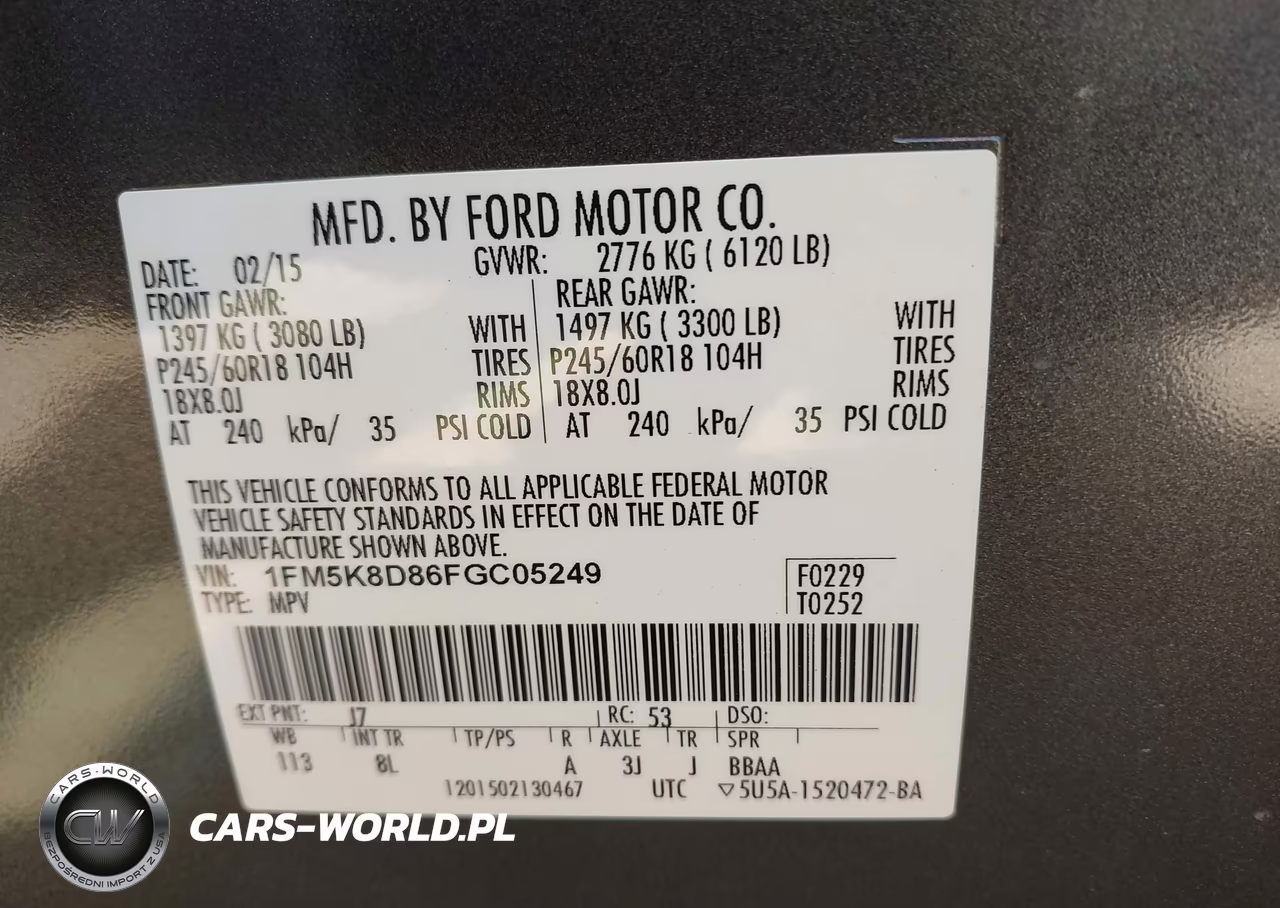 2015 Ford Explorer Xlt VIN:1FM5K8D86FGC05249 - 9