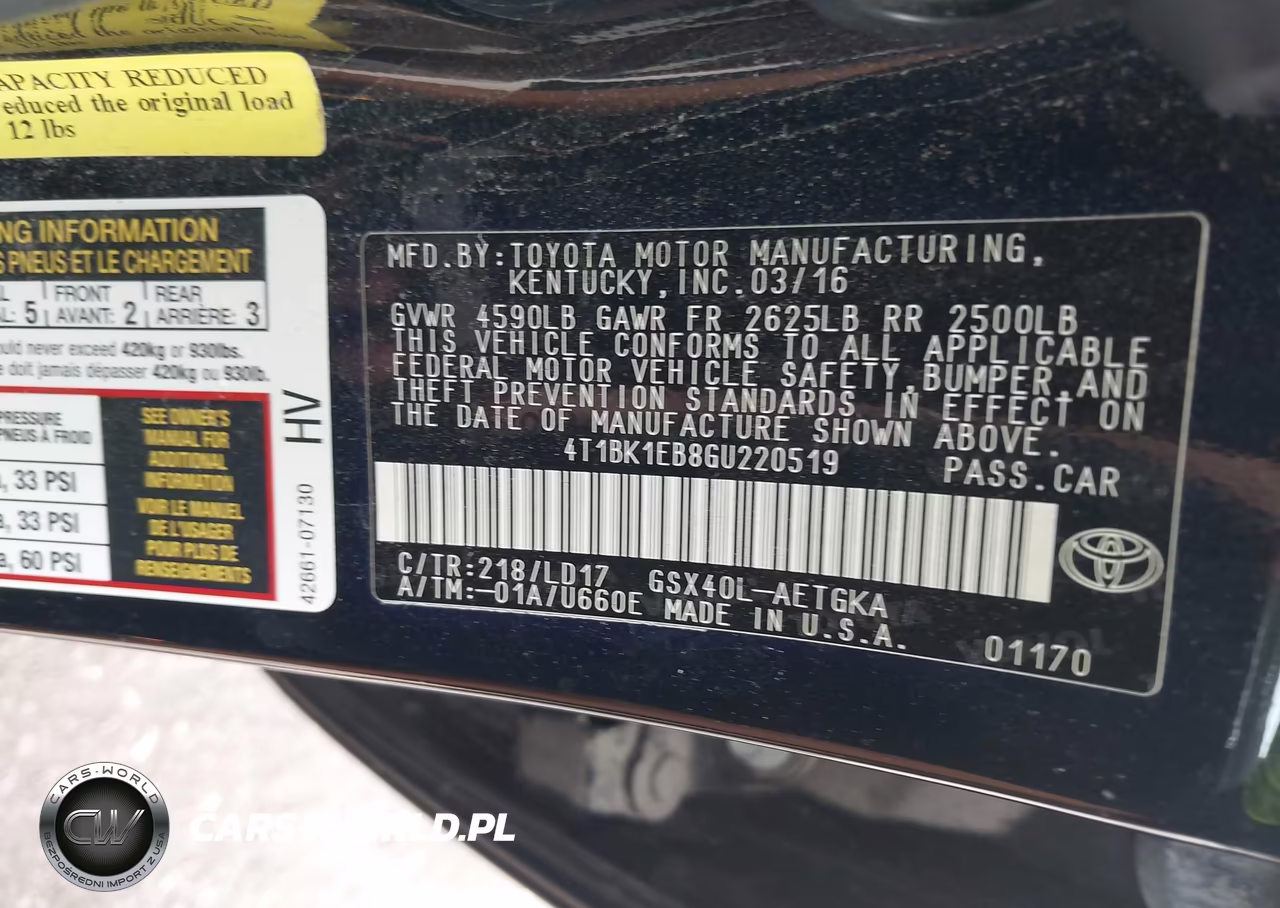2016 Toyota Avalon Xle VIN:4T1BK1EB8GU220519 - 9