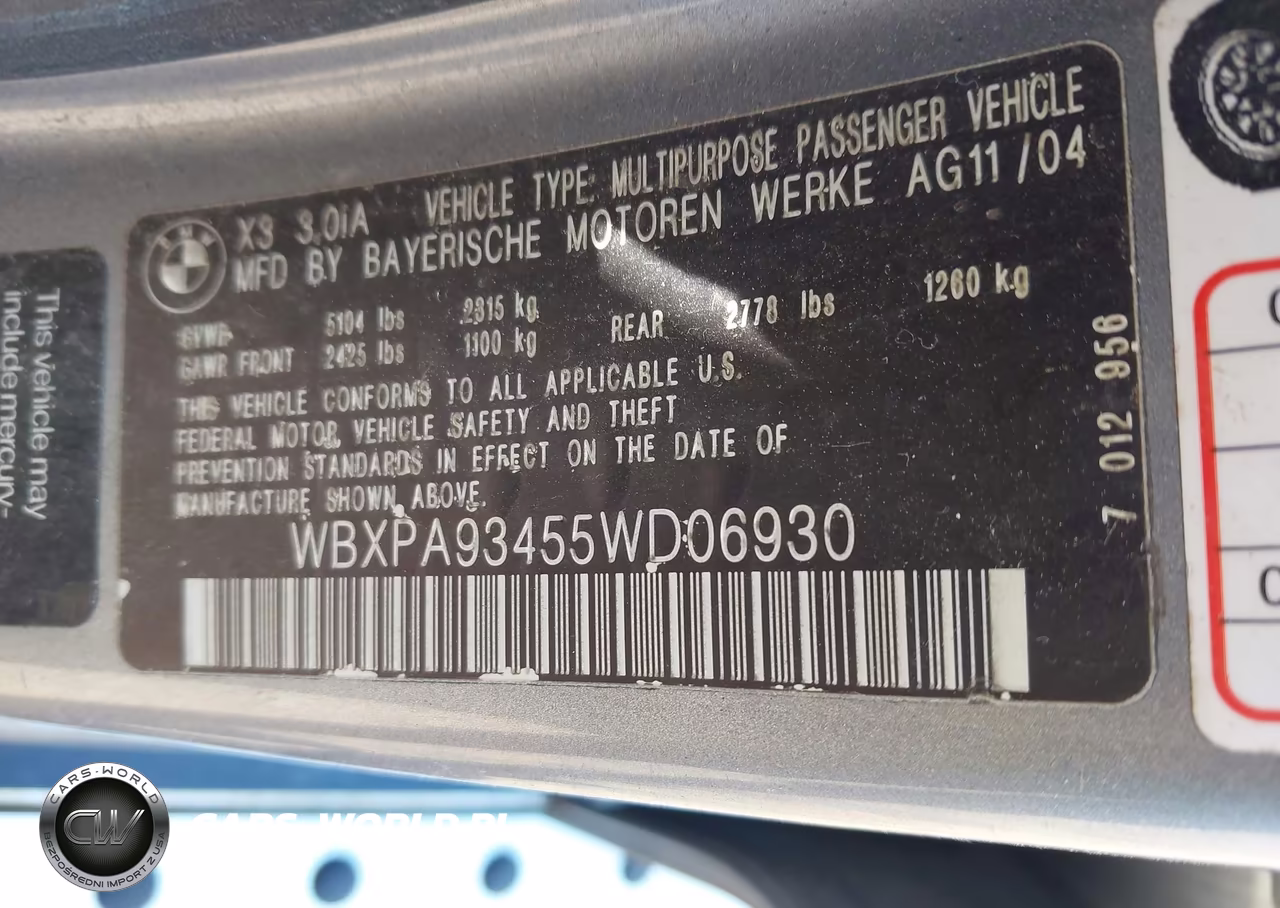 2005 BMW X3 3.0I VIN:WBXPA93455WD06930 - 9