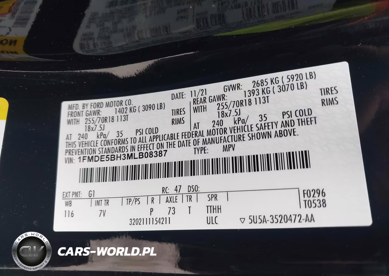 2021 Ford Bronco Outer Banks VIN:1FMDE5BH3MLB08387 - 9