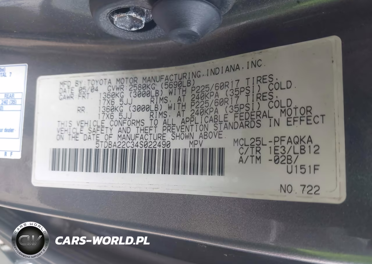 2004 Toyota Sienna Xle Limited VIN:5TDBA22C34S022490 - 9