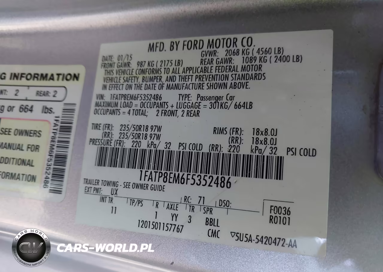 2015 Ford Mustang V6 VIN:1FATP8EM6F5352486 - 9