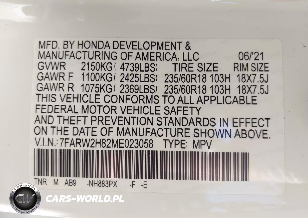 2021 Honda Cr-V Awd Ex-L VIN:7FARW2H82ME023058 - 9