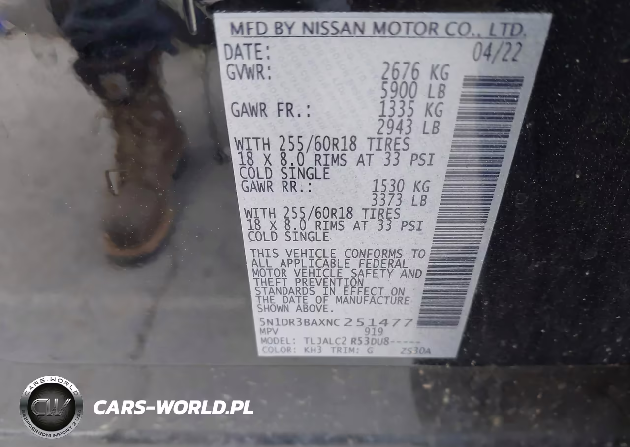 2022 Nissan Pathfinder Sv 2Wd VIN:5N1DR3BAXNC251477 - 9
