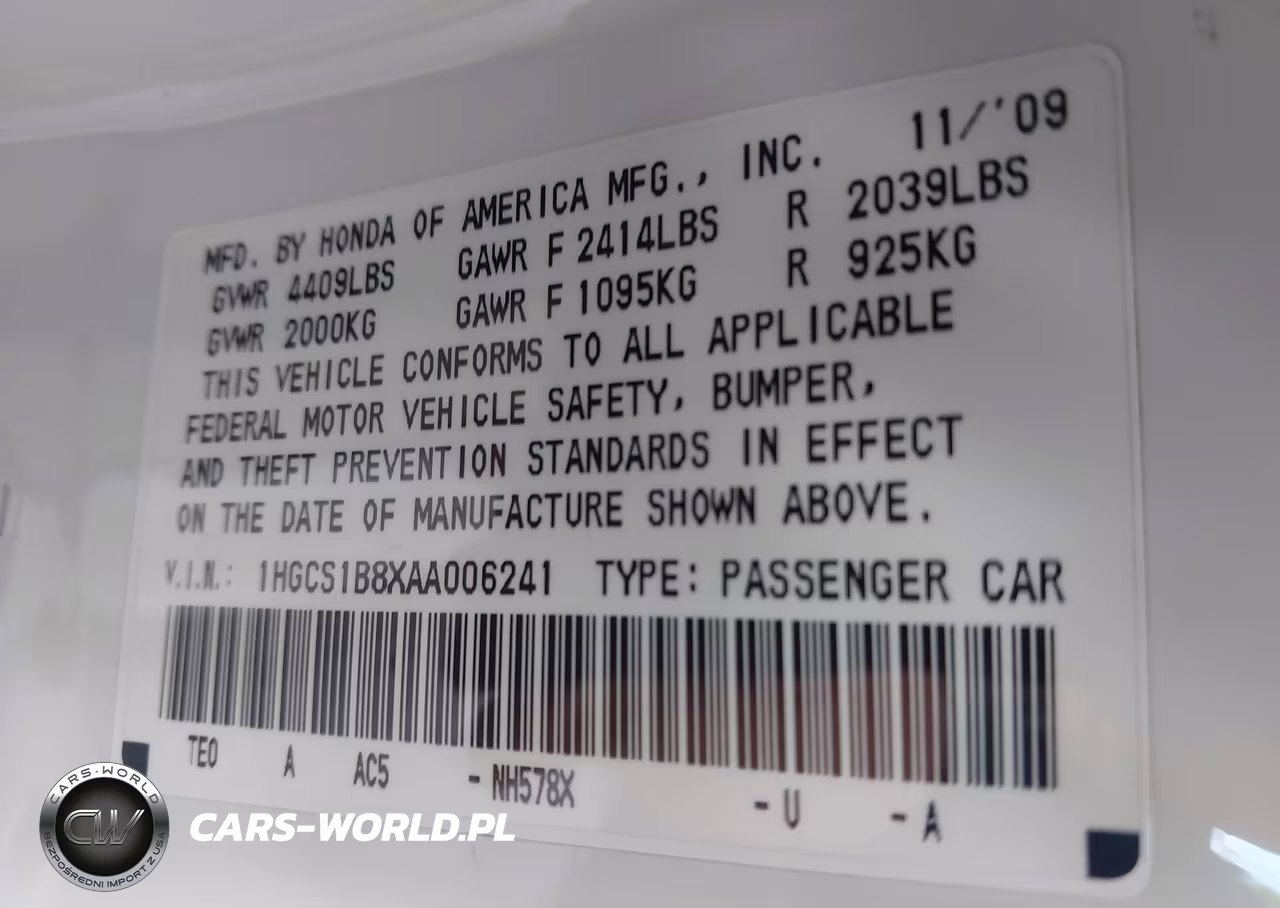 2010 Honda Accord 2.4 Ex-L VIN:1HGCS1B8XAA006241 - 9