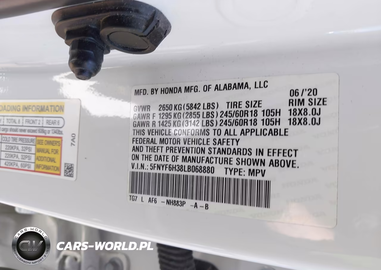 2020 Honda Pilot Awd Ex VIN:5FNYF6H38LB068880 - 9