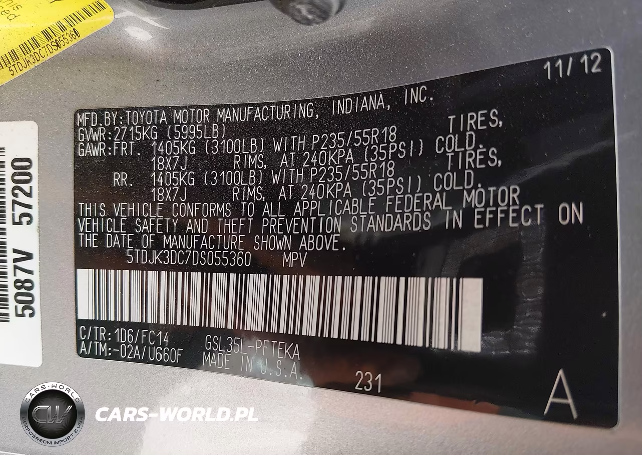 2013 Toyota Sienna Le 7 Passenger VIN:5TDJK3DC7DS055360 - 9