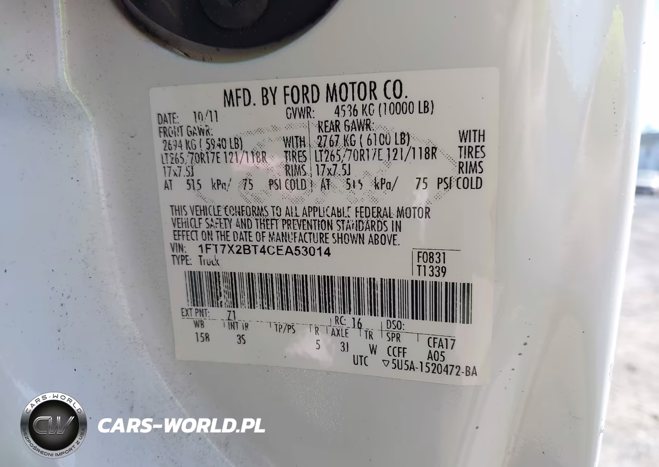 2012 Ford F-250 Xlt VIN:1FT7X2BT4CEA53014 - 9