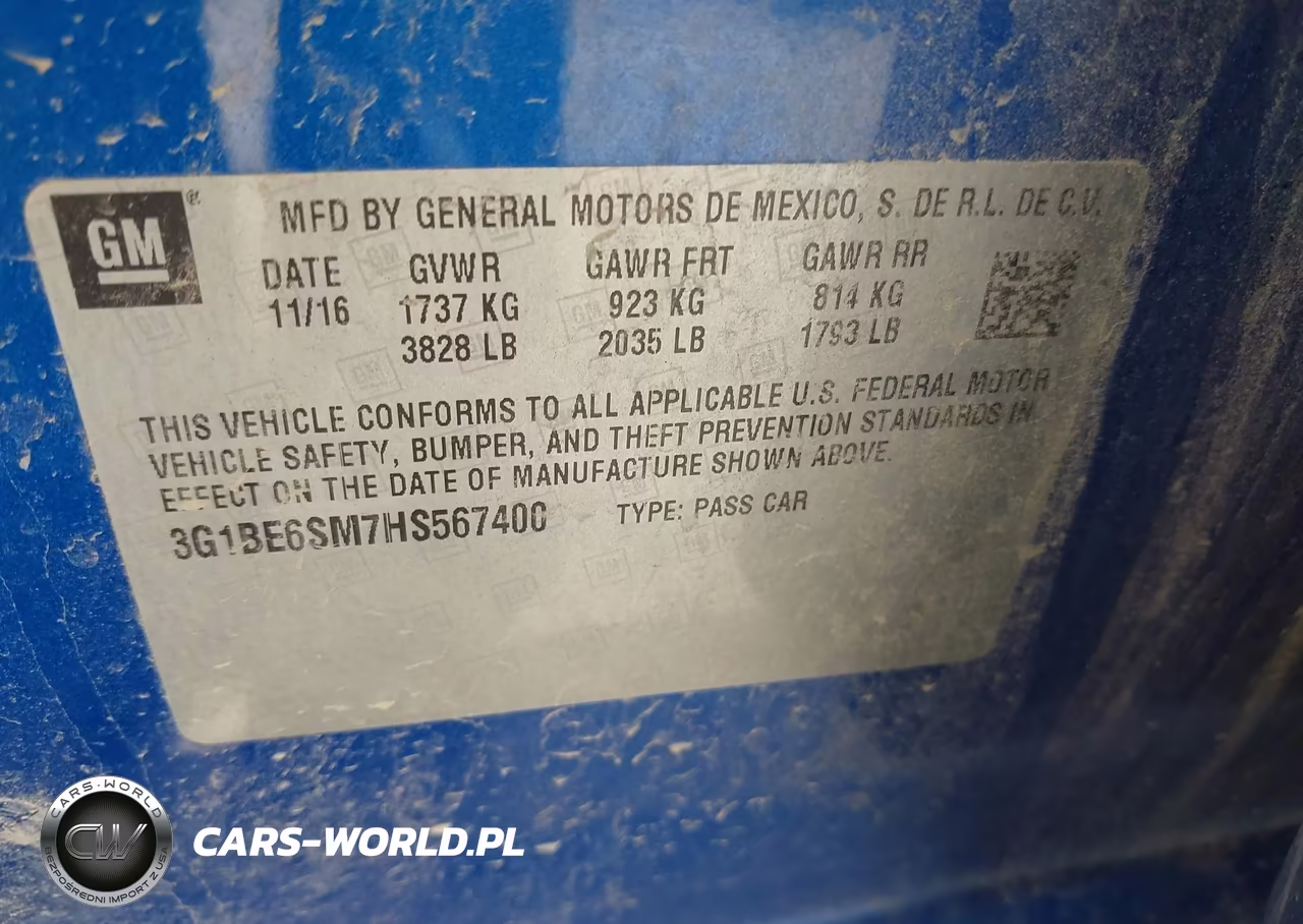 2017 Chevrolet Cruze Lt Auto VIN:3G1BE6SM7HS567400 - 9