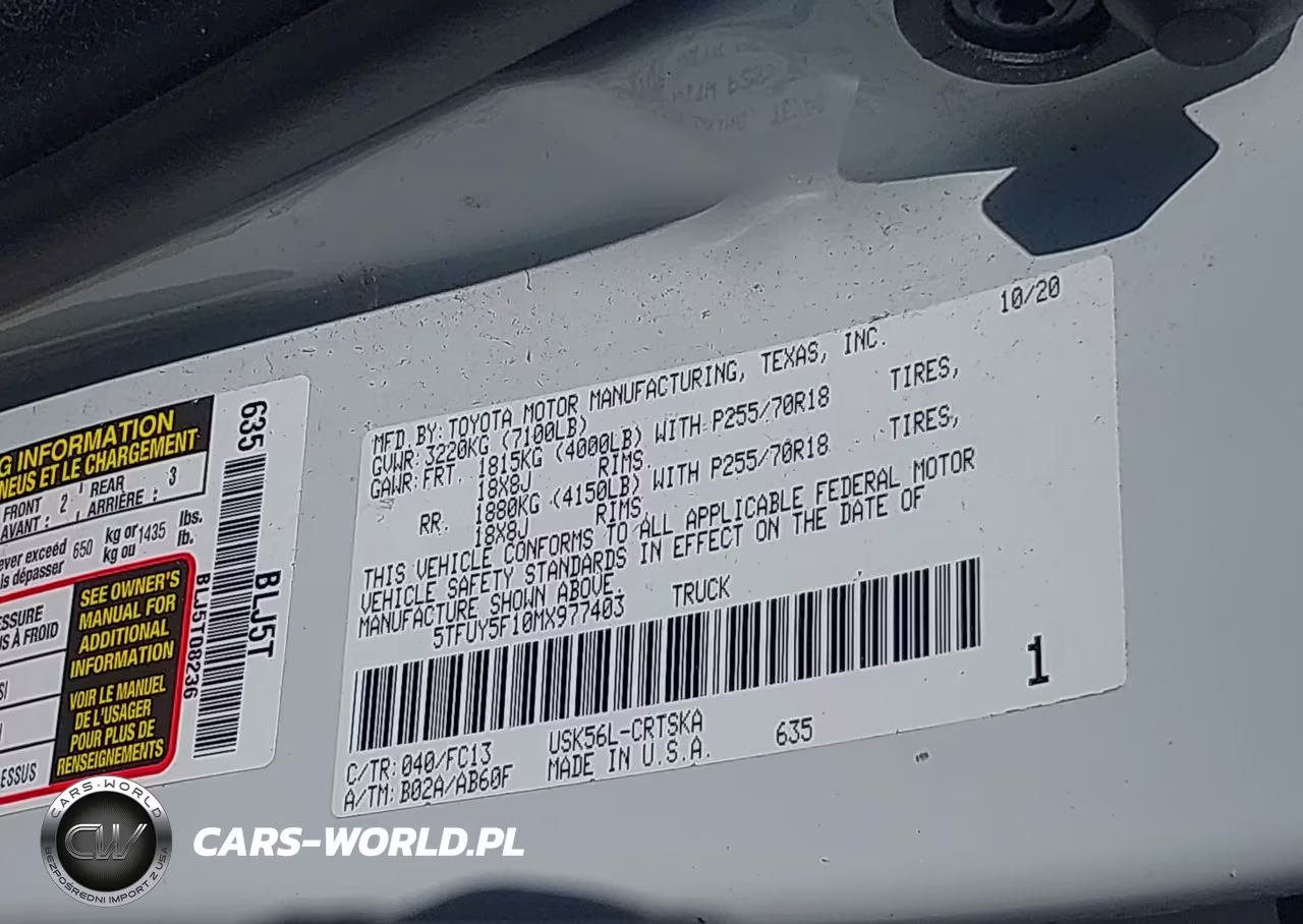 2021 Toyota Tundra Sr5 VIN:5TFUY5F10MX977403 - 9
