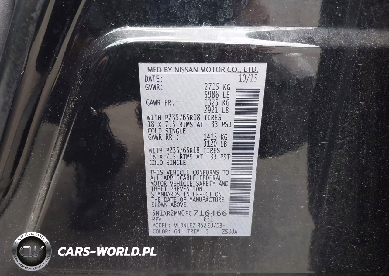 2015 Nissan Pathfinder Sv VIN:5N1AR2MM0FC716466 - 9