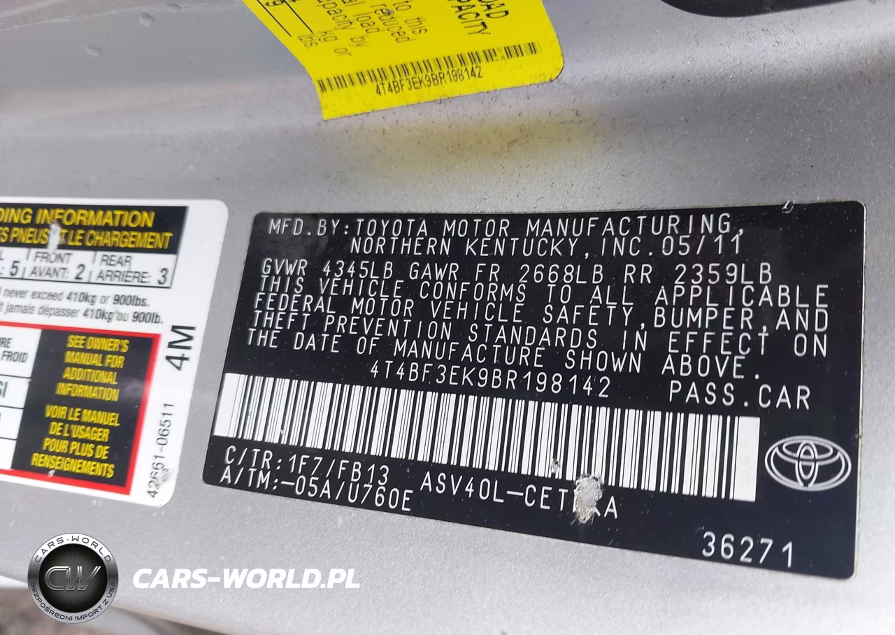 2011 Toyota Camry VIN:4T4BF3EK9BR198142 - 9