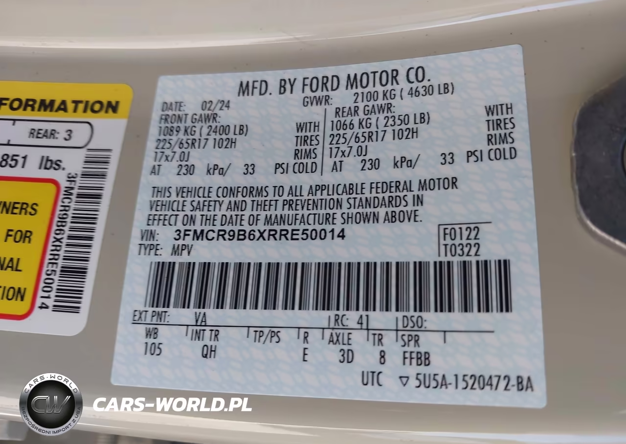 2024 Ford Bronco Sport Big Bend VIN:3FMCR9B6XRRE50014 - 9