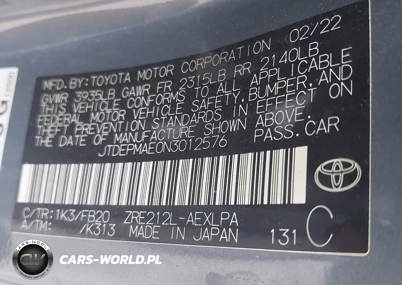 2022 Toyota Corolla Le VIN:JTDEPMAE0N3012576 - 9