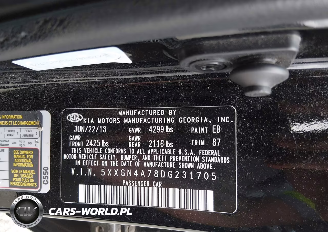 2013 Kia Optima Ex VIN:5XXGN4A78DG231705 - 9